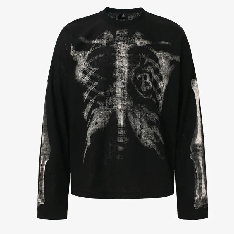 Skeleton scan knitt sweater