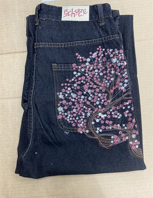 Derschutze Cherry Blossom Denim Jeans
