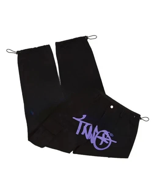 Y2K Retro Streetwear Trend Hip Hop Cargo Pant Men Women Fashion Black Casual Pants Harajuku Letter Print Loose Overalls Joggers