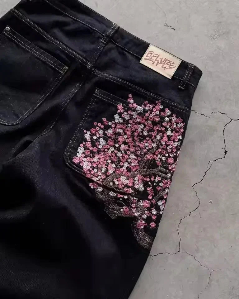Derschutze Cherry Blossom Denim Jeans