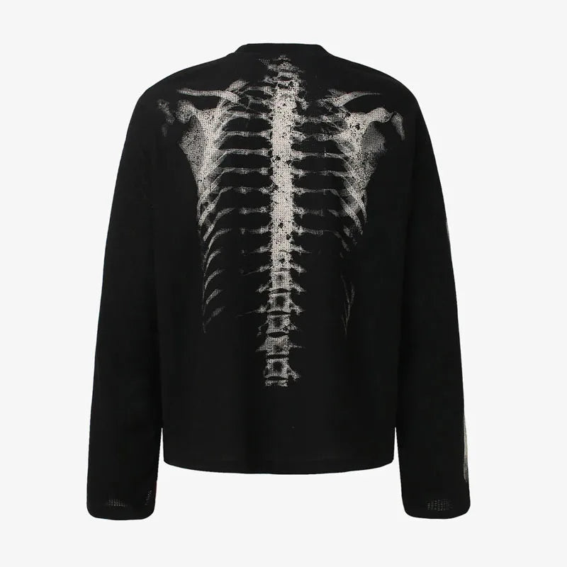 Skeleton scan knitt sweater