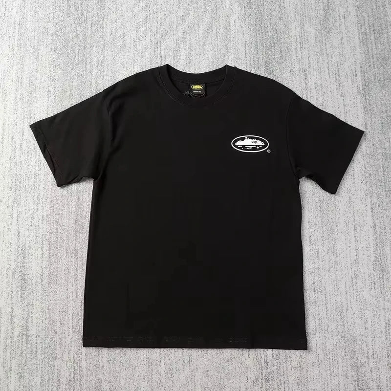 2026 Summer New Small Boat Printed Short Sleeve T-shirt Loose Round Neck Breathable Half Sleeve Casual Fashion Trend Brand