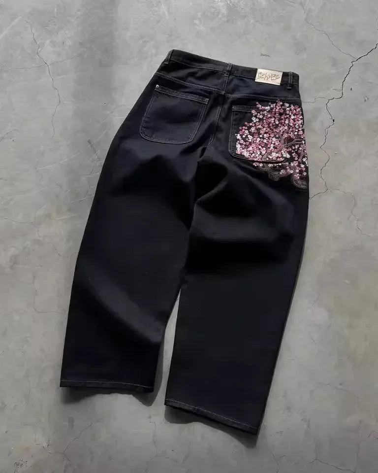 Derschutze Cherry Blossom Denim Jeans